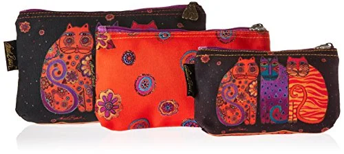 Laurel Burch Cosmetic Bag, Feline Friends, Set Of 3