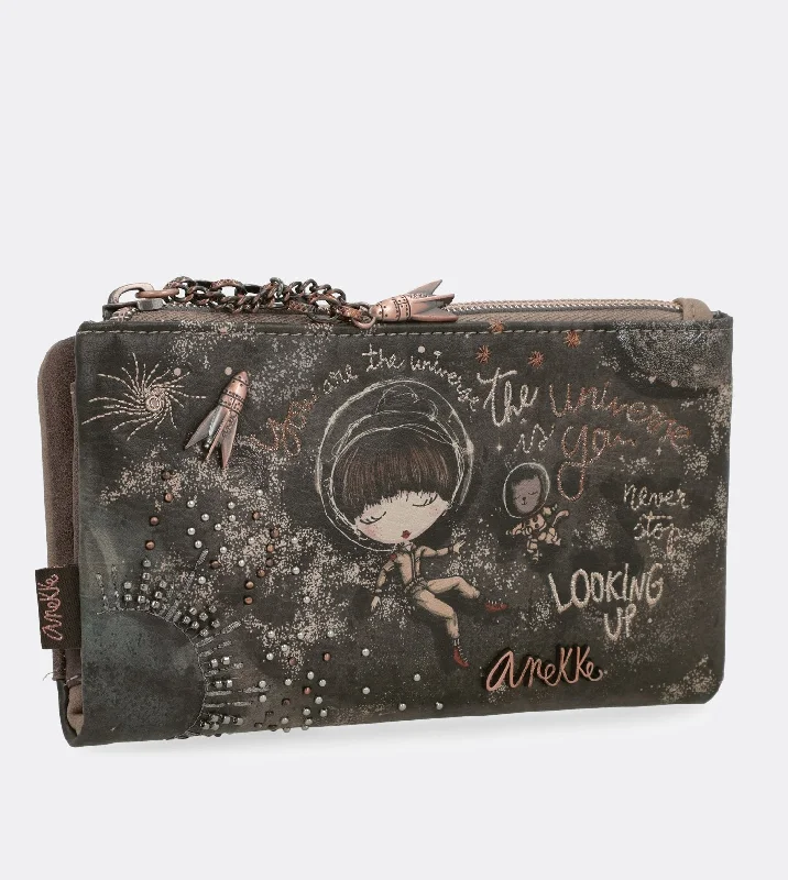 Pretty large universe wallet with a printed design