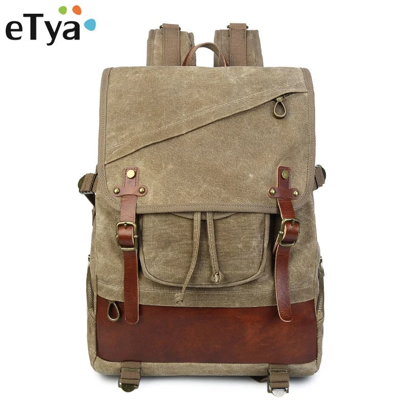 Etya High Quality Men'S Travel Bags Casual Backpack Fashion Canvas Shoulder Bag Large Capacity