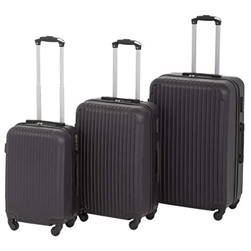 Luggage Sets 3 Piece Suitcase Spinner Travel Carry Eco-friendly with Password Lock Lightweight Durable,Black