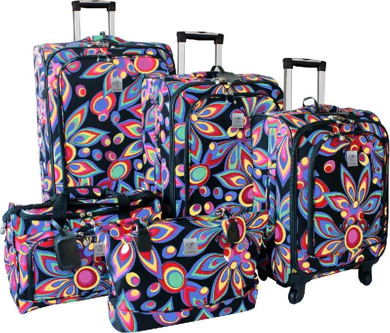 Jenni Chan Wild Flowers 5Pc Luggage Set