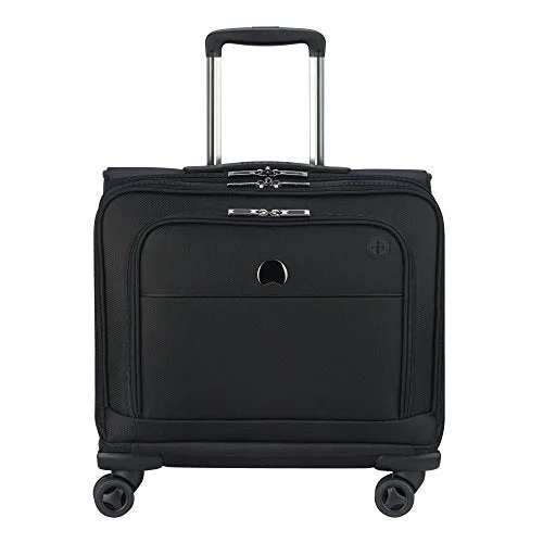 Delsey Luggage 4 Wheel Spinner Mobile Office-Exclusive Briefcase, Black, One Size