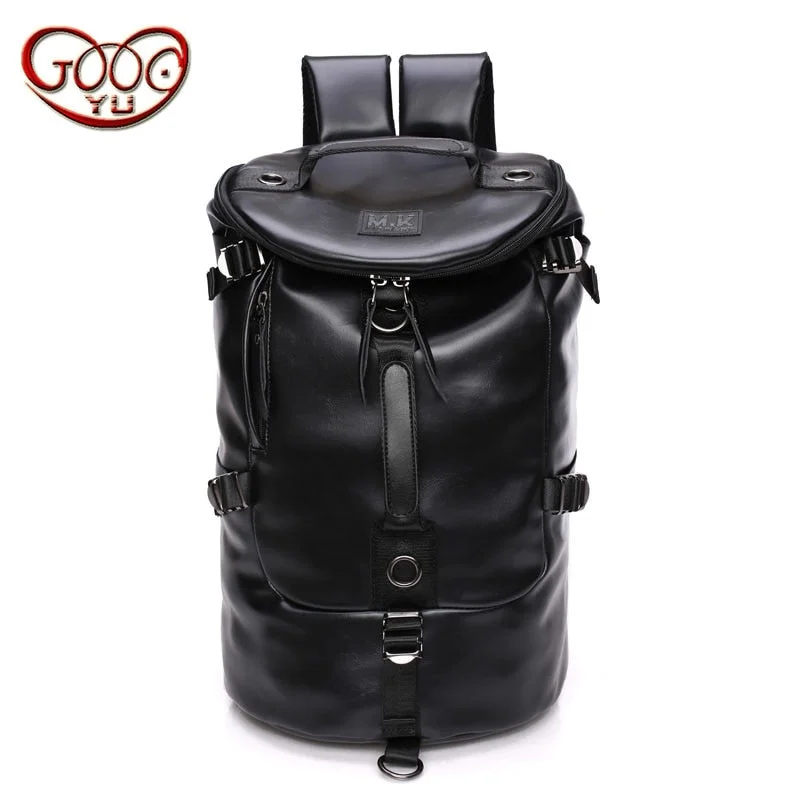 New Korean Version Of The Full Waterproof Men'S Backpack Trend High-Quality Pu Leather Bag