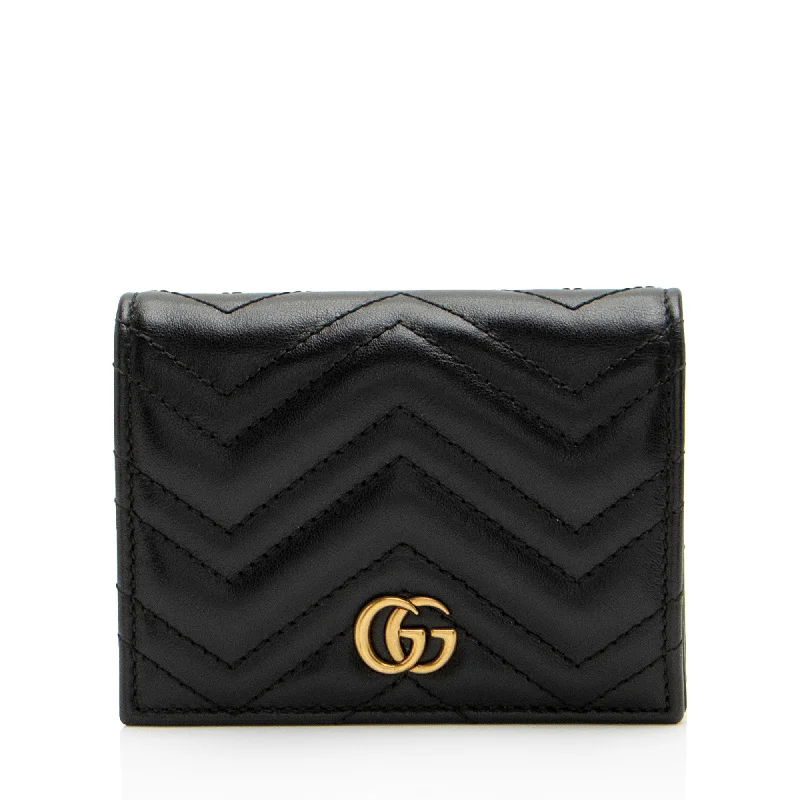 Gucci Matelasse Leather GG Marmont Card Wallet