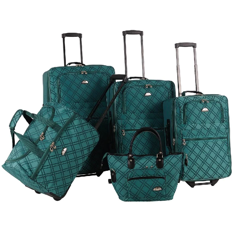 American Flyer Pemberly Buckles 5Pc Luggage Set