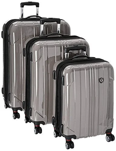 Traveler’S Choice Sedona 8-Wheels Polycarbonate Hardside Expandable Spinner 3-Piece Luggage Set,