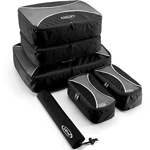 G4Free Travel Packing Cubes, Luggage Organizers 6pcs Set(Black)