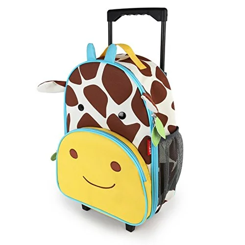 Skip Hop Zoo Little Kid & Toddler Travel Rolling Luggage Backpack (Ages 3+), Multi, Jules Giraffe