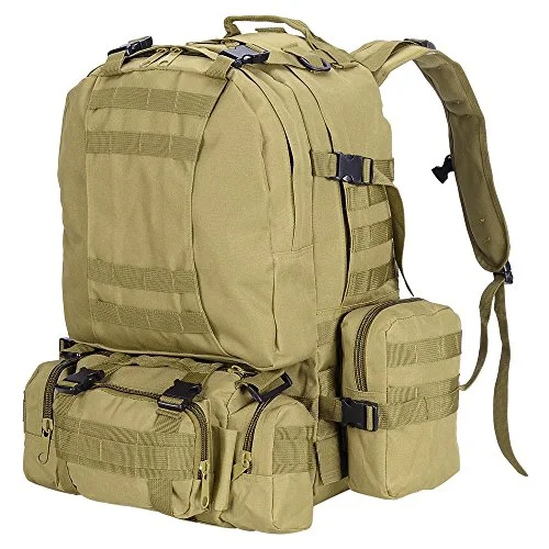 Aw Mud Color Waterproof Camping Bag 23X19X5.5" Oxford Nylon Backpack Travel Military Tactical