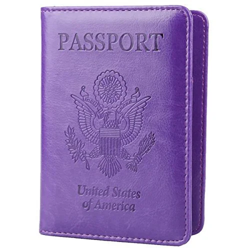 Gdtk Leather Passport Holder Cover Rfid Blocking Travel Wallet (Purple)