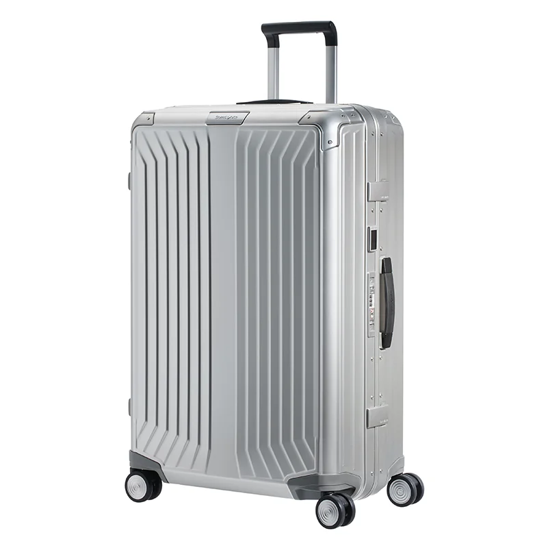 Samsonite - Lite Box ALU 69cm Medium 4 Wheel Hard Suitcase - Aluminium