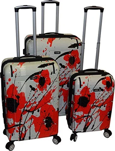 Kemyer 550 Plus TSA Lock Lightweight 3-PC Expandable Hardside Spinner Luggage Set (Poppy Seed)