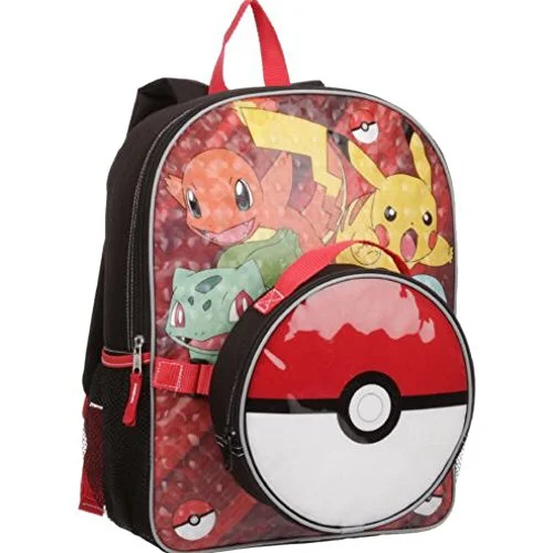 Pokemon Large Backpack And Pokeball Insulated Lunchbox Lunch Bag - Kids