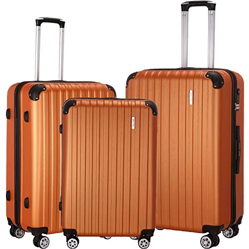 Luggage Set 3 Piece ABS Trolley Suitcase Spinner Hardshell Lightweight Suitcases TSA