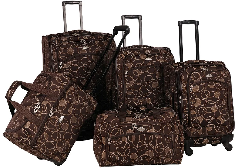 American Flyer Swirl 5Pc Spinner Luggage Set