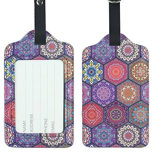 Lizimandu Pu Leather Luggage Tags Suitcase Labels Bag Travel Accessories - Set Of