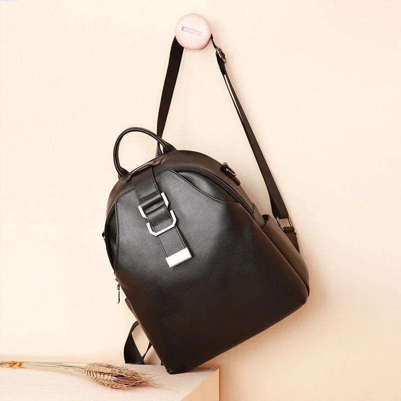 Women Backpacks For Women Genuine Leather Shoulder Bag Female School Bags Teenage Girl 2018 Mochila