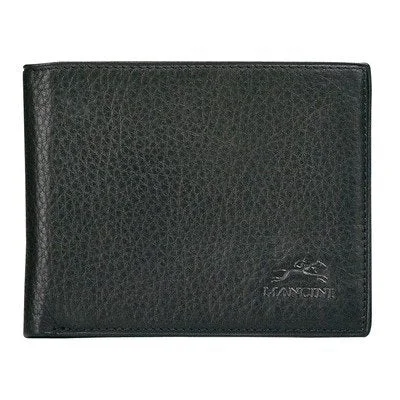 Mancini Men’s Classic Billfold Wallet - Black