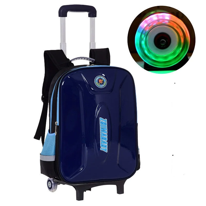 Children Trolley Backpack School Bags Boys Grils Wheeled Bag Student Detachable Kids School Rolling