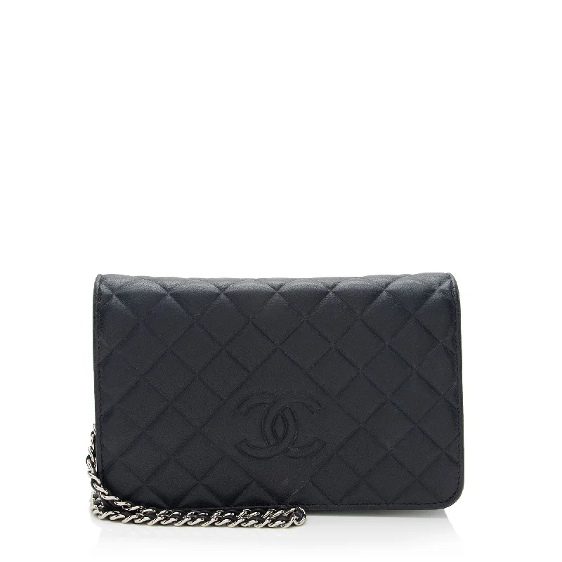 Chanel Lambskin Diamond CC Wallet on Chain