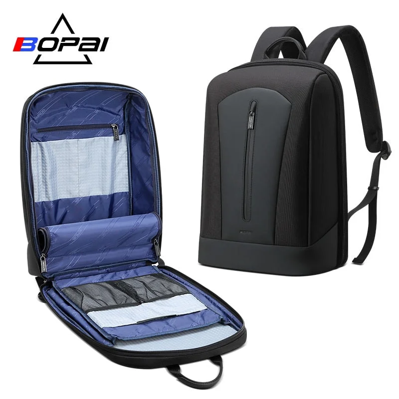 Bopai Business Laptop Backpack 15.6Inch Black Back Pack Anti Theft Backpack Men Main Bags School