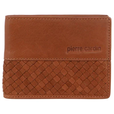 Pierre Cardin PC3465 Woven-Embossed Leather Mens BiFold Wallet with money clip *DC