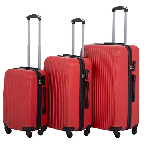 Suitcase Luggage Sets 3 Piece Travel Carry with Password Lock Lightweight Durable ABS Spinner 20 24 28 inch,Red