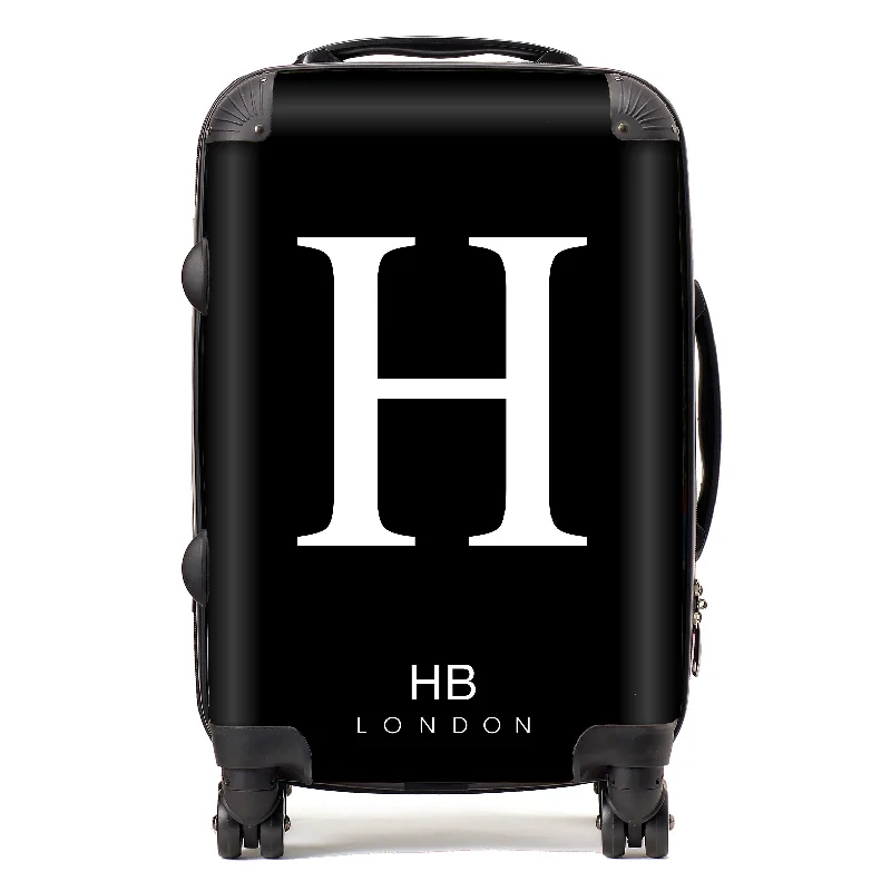 Personalised Black Single Initial Suitcase