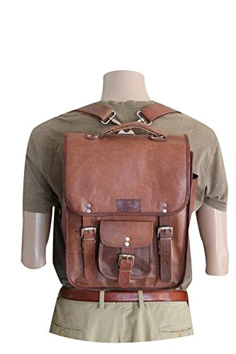 Men'S Leather Backpack/Office/ Brief/Laptop /Messenger Bag. 3 Bags In One