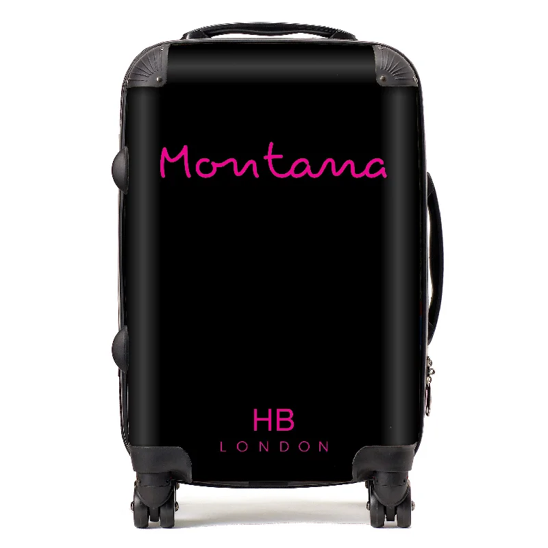 Personalised Black Love Script Suitcase