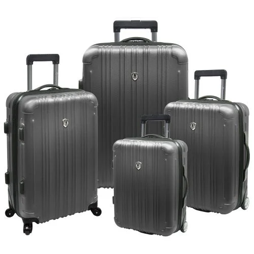 Traveler’S Choice Luxembourg 4-Piece Lightweight Expandable Spinner Set, Titanium (18"/21"/25"/29")