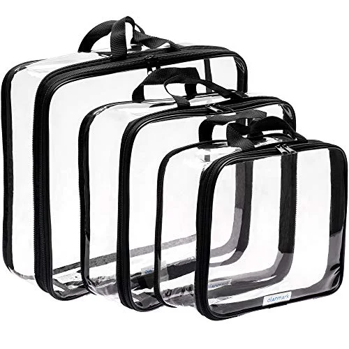 Clear Compression Packing Cubes 3 Set - Bags for Travel - Luggage Cube Organizer