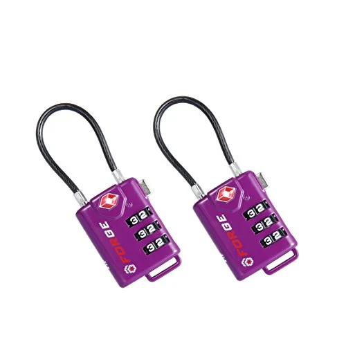 TSA Approved Cable Luggage Locks, Re-settable Combination with Alloy Body