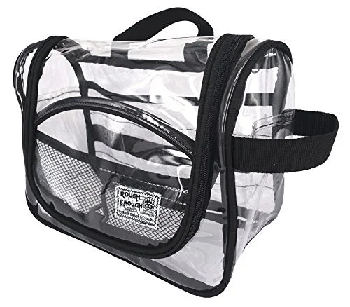 Rough Enough Vinyl Zippered Luggage Toiletry Carry Pouch Travel Cosmetic Makeup Bag Clear Bag